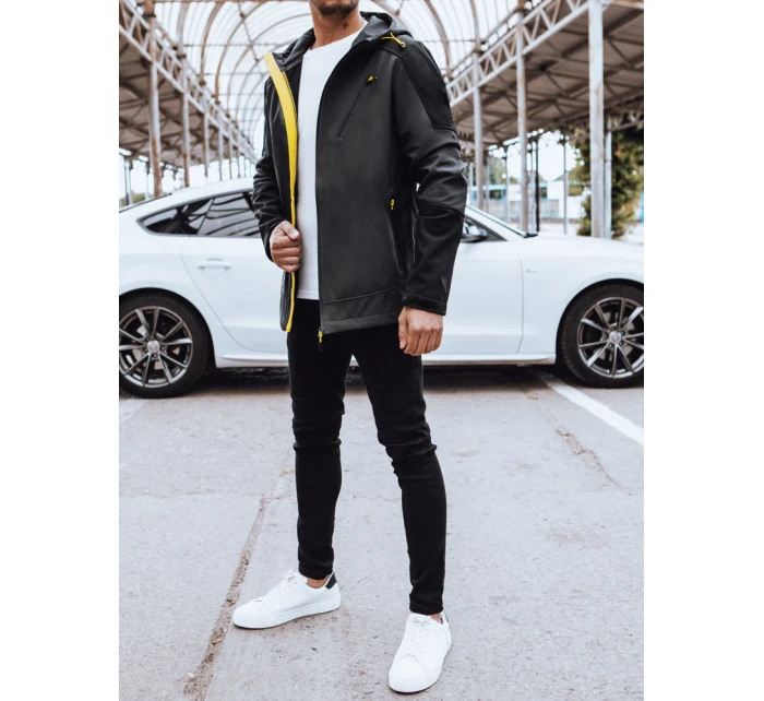 Pánský softshell s kapucí tmavě šedý FashionStreet TX4468