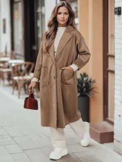 Dámský oversize kabát AVELINNI dlouhý béžový FashionStreet NY0694