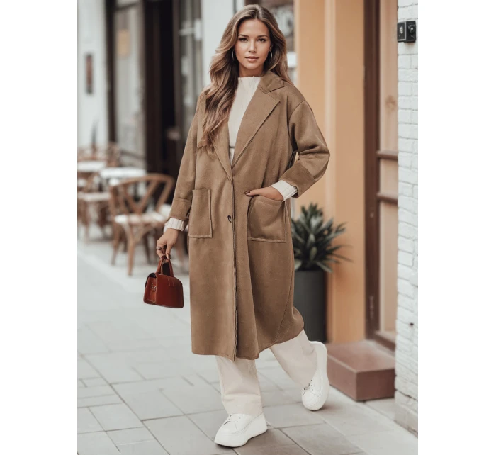 Dámský oversize kabát AVELINNI dlouhý béžový FashionStreet NY0694