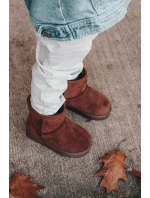 Dětské Teplé Sněhule Semišové Hnědé model 21564106 - Boto Dětské Teplé Sněhule Semišové Hnědé model 21564106 - Boto