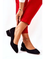 Semišové lodičky Lewski 3118 Černé