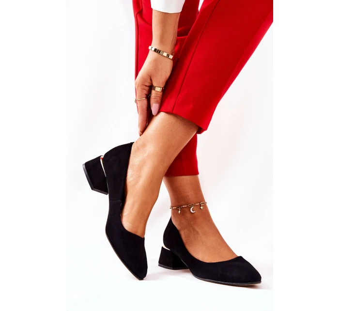 Semišové lodičky Lewski 3118 Černé