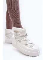 Dámské sněhule na platformě s vázáním bílé model 21641618 - Boto