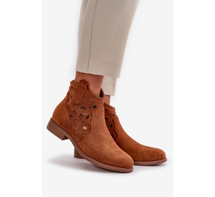 Dámské botky s perforací na zip Camel S.Barski HY42-081