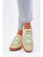 Semišové Sportovní Boty Tenisky Dámské D.Franklin Limetkové DFSH387005