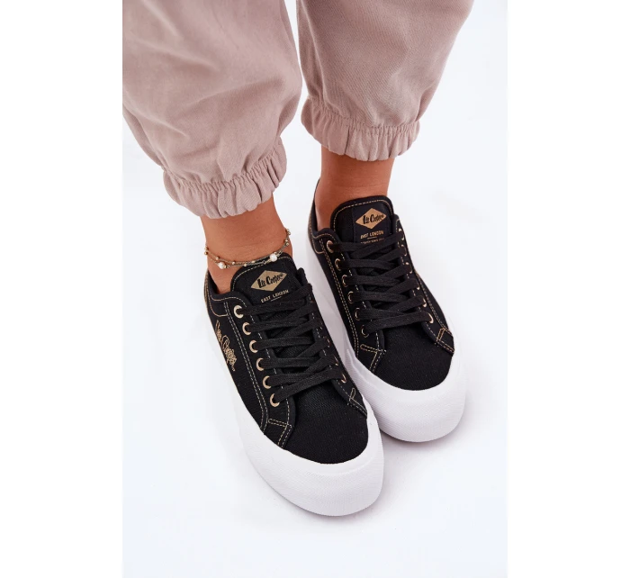 Dámské textilní tenisky na platformě model 21693274 černé - Lee Cooper