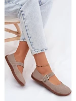 Baleríny Barefoot z přírodní semiš Zazoo 316 Cappuccino