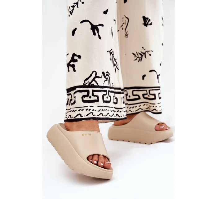 Dámské pěnové pantofle na platformě Big Star – béžové Dámské pěnové pantofle na platformě Big Star – béžové