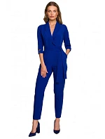 Dámský overal se šálovým límcem královská modř - Stylove