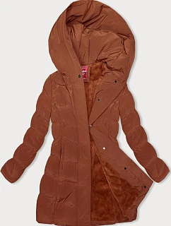 Cihlová zimní bunda s kapucí (2M-023)