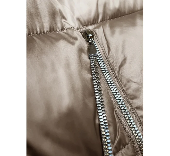 Béžová dámská bunda ve tvaru model 21247501 - S'WEST Béžová dámská bunda ve tvaru model 21247501 - S'WEST