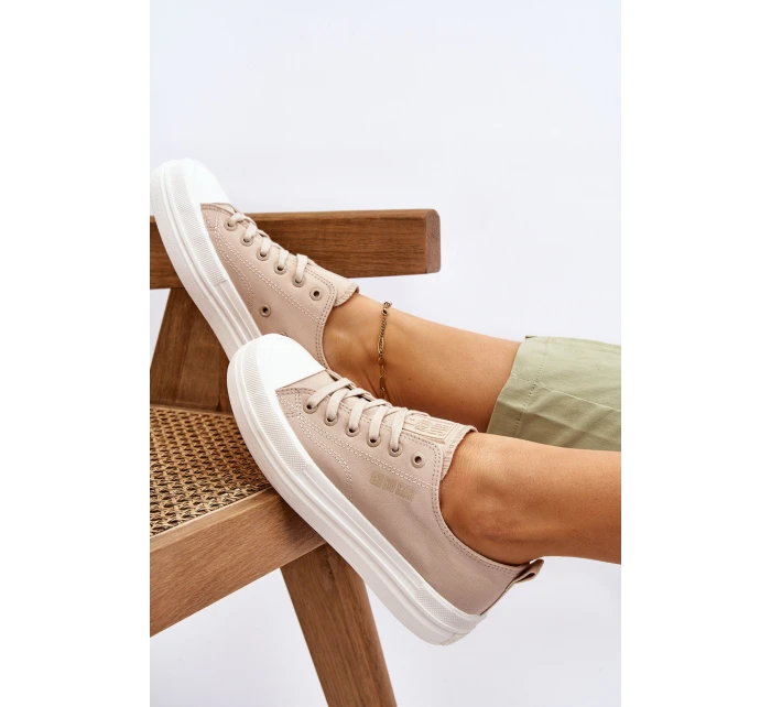 Nízké šněrovací tenisky Big Star LL274969 Béžové Nízké šněrovací tenisky Big Star LL274969 Béžové