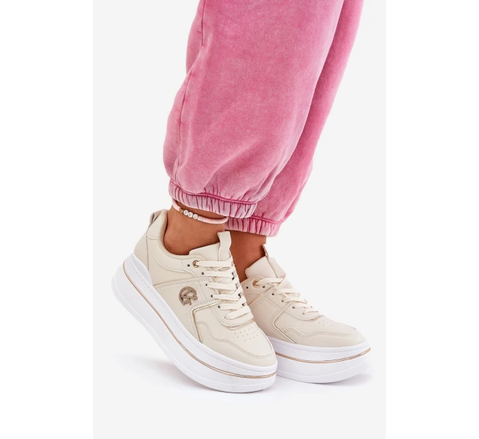 Dámské Sportovní Boty Na Platformě Béžové model 21687804 - Boto Dámské Sportovní Boty Na Platformě Béžové model 21687804 - Boto