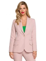 model 18004498 Sako s dvojitými kapsami s klopou krepová růžová - Makover