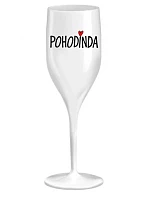 POHODINDA - bílá nerozbitná prosecco sklenice 150 ml