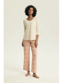 Dámské pyžamo Denise 43671 ecru - Henderson
