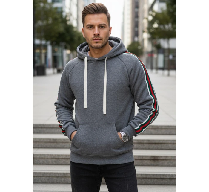 Pánská šedá mikina s kapucí Dstreet model 21994648 - FashionStreet