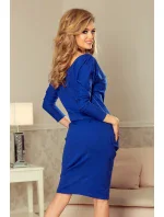 Dámské teplákové šaty v chrpové barvě s výstřihem na zádech model 22007970 - numoco Dámské teplákové šaty v chrpové barvě s výstřihem na zádech model 22007970 - numoco