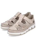 Rieker W RKR651 béžové kožené polobotky s háčkem a smyčkou