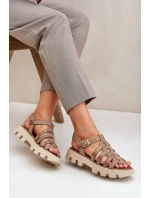 Kožené dámské sandály Zazoo model 21682190 béžové - Boto Kožené dámské sandály Zazoo model 21682190 béžové - Boto