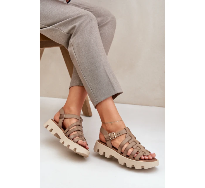 Kožené dámské sandály Zazoo model 21682190 béžové - Boto Kožené dámské sandály Zazoo model 21682190 béžové - Boto