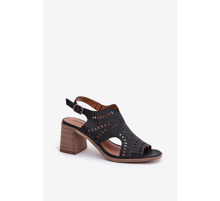 Dámské Sandály S Prořezáváním Na Podpatku Černé Tosine Dámské Sandály S Prořezáváním Na Podpatku Černé Tosine