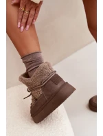Dámské Sněhule Na Platformě S Kožíškem  Hnědé model 21705918 - Big Star Shoes