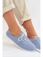 Dámské polobotky z přírodního semiše model 22013889 Modré - S.Barski