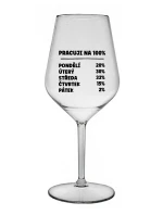 PRACUJI NA 100% - čirá nerozbitná sklenice na víno 470 ml PRACUJI NA 100% - čirá nerozbitná sklenice na víno 470 ml