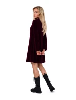 Dámské sametové šaty model 20823021 bordó - Moe