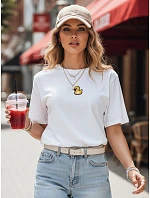 Dámské tričko s nášivkou MIA ROSE ecru Dstreet model 21969911 - FashionStreet