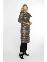 Dámská bunda ve velbloudí barvě s páskem pro zavazování model 21247094 - Ann Gissy