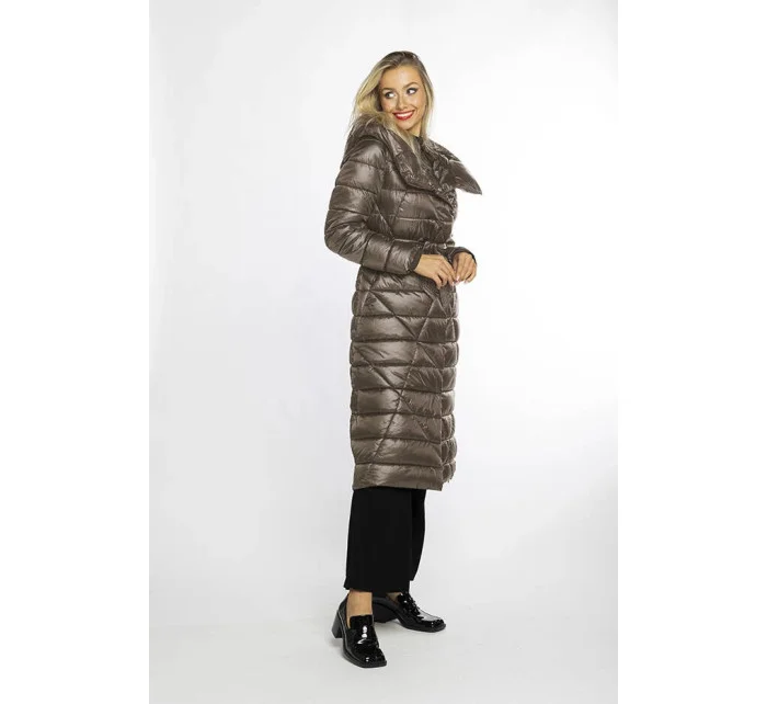 Dámská bunda ve velbloudí barvě s páskem pro zavazování model 21247094 - Ann Gissy