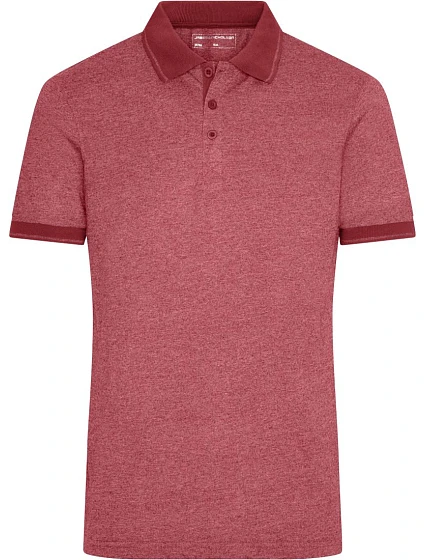 Daiber JN 706 Pánské žerzejové melírované polo 02.0706 wine melange/wine Daiber JN 706 Pánské žerzejové melírované polo 02.0706 wine melange/wine