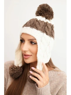 Čepice s rolováním Magda K293 camel