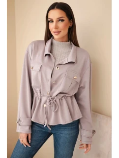 Dámská rozepínací mikina s model 21952021 a kapsami máslová fango - K-Fashion