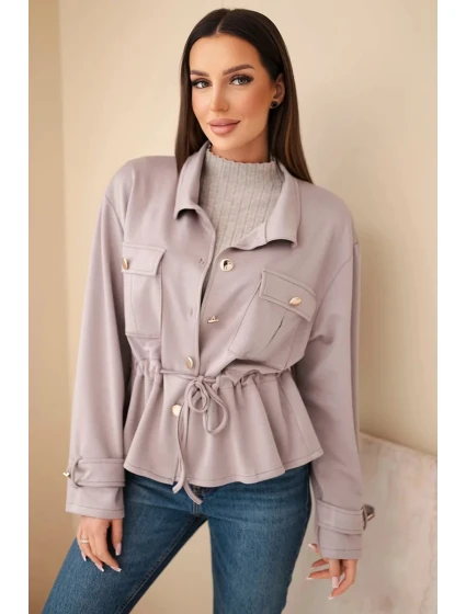 Dámská rozepínací mikina s model 21952021 a kapsami máslová fango - K-Fashion Dámská rozepínací mikina s model 21952021 a kapsami máslová fango - K-Fashion