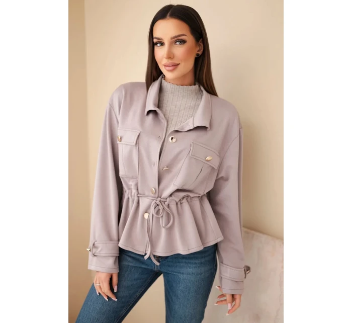 Dámská rozepínací mikina s model 21952021 a kapsami máslová fango - K-Fashion Dámská rozepínací mikina s model 21952021 a kapsami máslová fango - K-Fashion