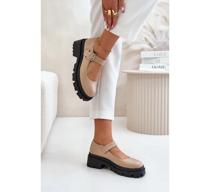 Dámské Polobotky S Přezkou Béžové model 21671120 - Boto