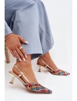 Dámské Plecione Sandály na podpatku vícebarevné Selinae Dámské Plecione Sandály na podpatku vícebarevné Selinae