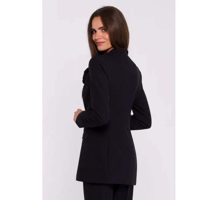 model 20502936 Květinové sako černé - STYLOVE model 20502936 Květinové sako černé - STYLOVE