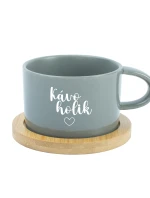 KÁVOHOLIK - šedý hrníček makronka 200 ml