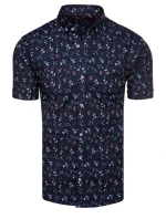 Pánská tmavě modrá košile s krátkým rukávem Dstreet KX1043