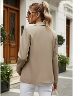 Dámské elegantní sako s rozepínáním v barvě taupe FashionStreet PY0145 Dámské elegantní sako s rozepínáním v barvě taupe FashionStreet PY0145