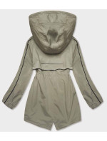 Tenká dámská bunda v olivové barvě s podšívkou (B8119-48)