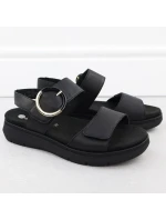 Dámské kožené sandály na platformě černé model 21904806 - Remonte