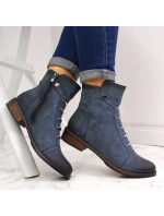 Dámské boty s ozdobami zateplené modré Jezzi Dámské boty s ozdobami zateplené modré Jezzi