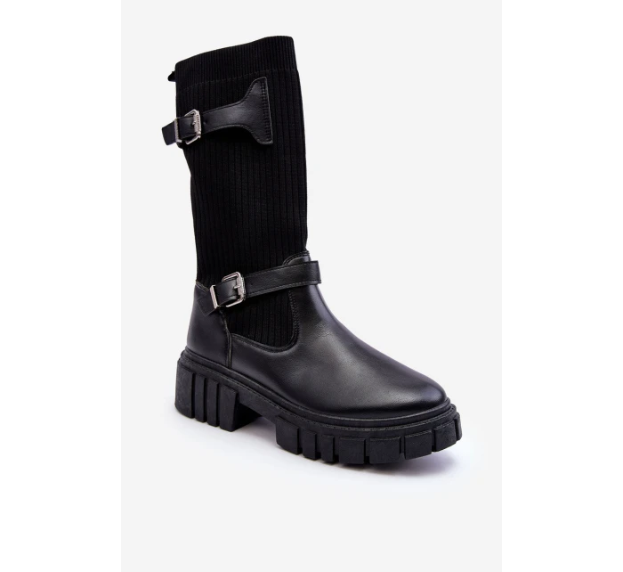 Dámské kotníkové boty s punčochou černé Abroze Dámské kotníkové boty s punčochou černé Abroze