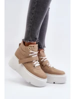 Zazoo 3450 Dámské Kožené Tenisky Beige