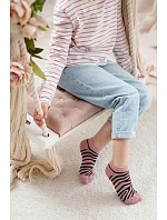 Dětské Mládežnické Kotníkové Ponožky Zebra Růžové